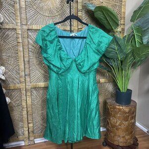 The Clothing Company Womens Ruffle Detail Short Dress Green Size Large